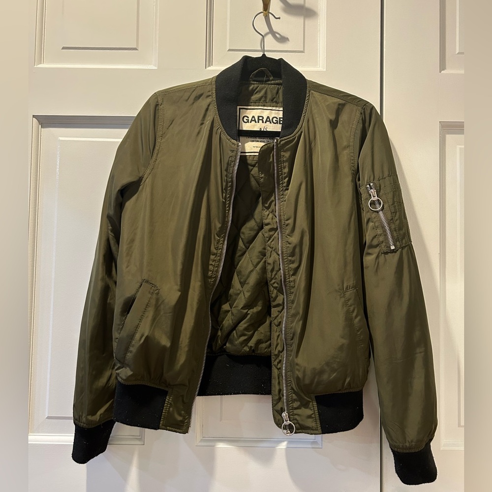 Olive green bomber jacket